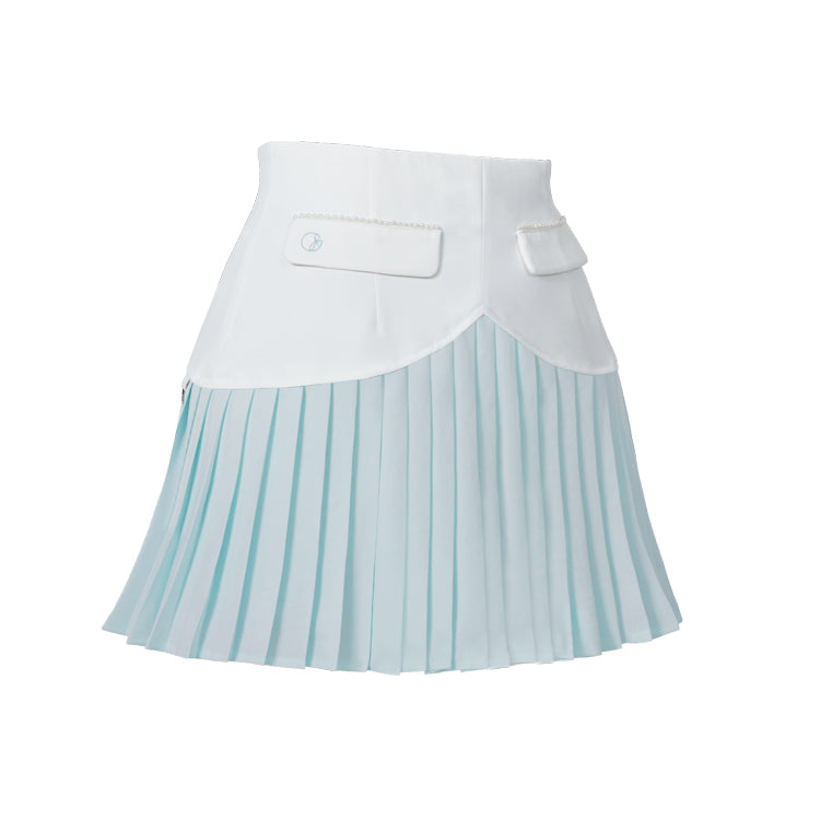 {PRE-ORDER} Heart Shape Pleats Skirt from Korea (MINT)