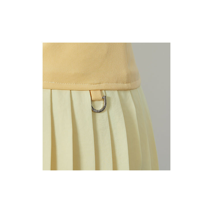 {PRE-ORDER} Heart Shape Pleats Skirts from Korea (YELLOW)