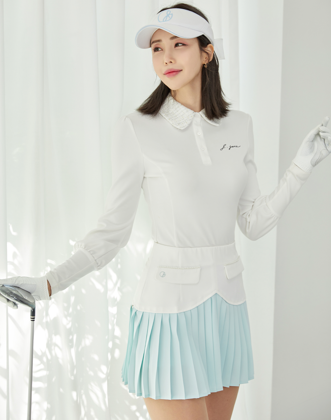 {PRE-ORDER} Heart Shape Pleats Skirt from Korea (MINT)