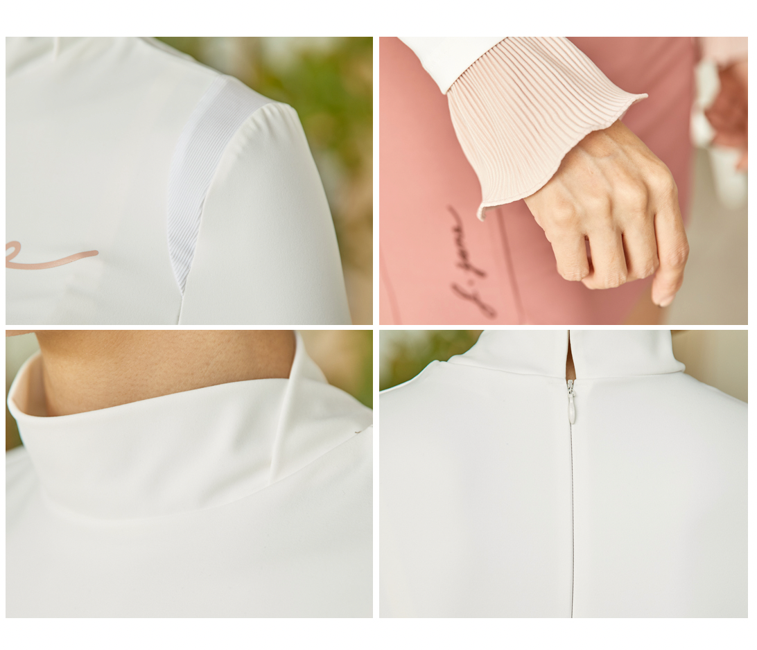 {READY-STOCK} Korea Pleats Cuffs T-shirt (PINK/WHITE)